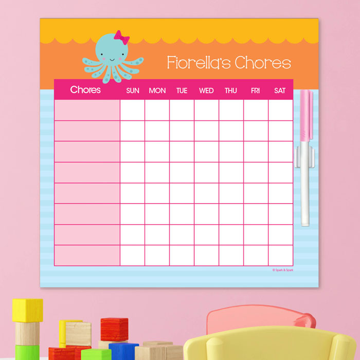 Cute Octopus Chore List For Kids