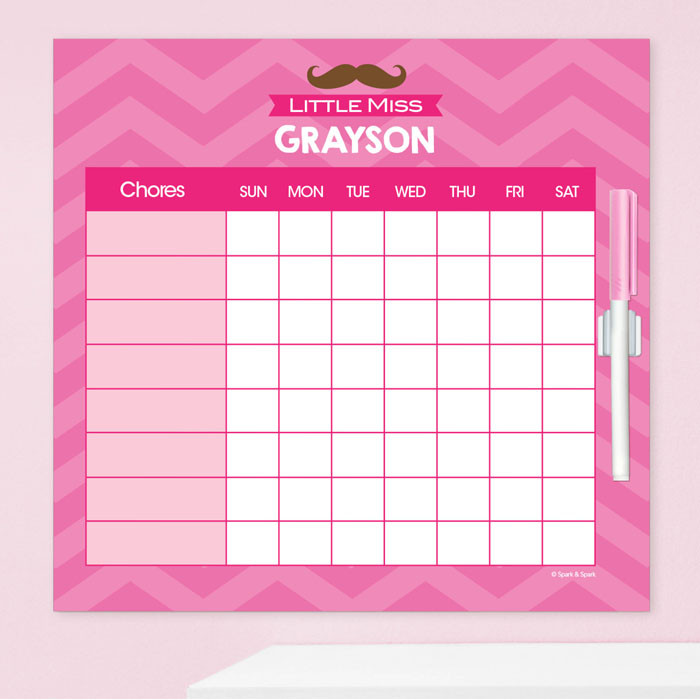 Little Miss Mustache Charts For Kids