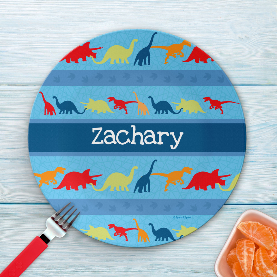 Dinosaur trails Personalized Dishes