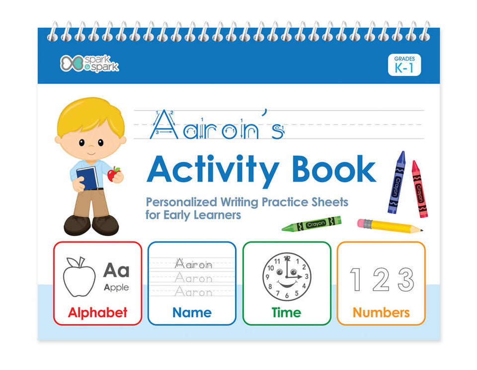 Personalized Writing Book with Blonde Boy