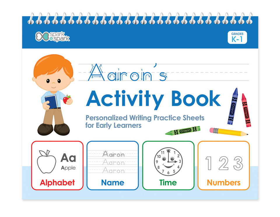 Personalized Writing Book with Red Hair Boy