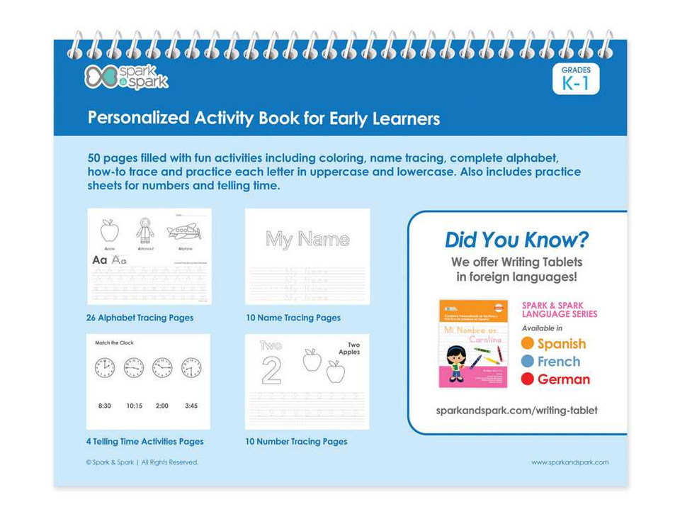 English Horizontal Writing Book For Boys