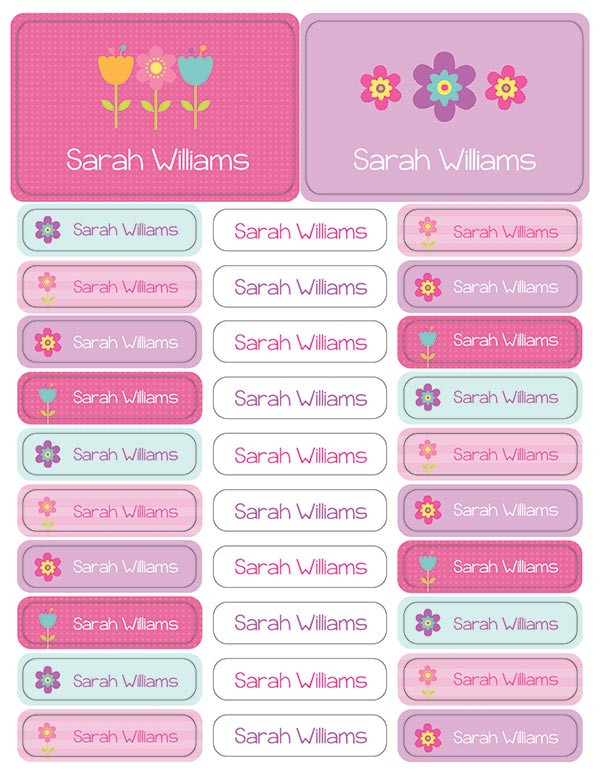 Sweet Little Blooms Labels Rectangular Pack (Set of 128)