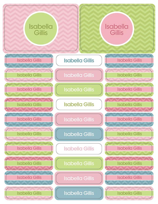 Classic Chevron Labels Rectangular Pack (Set of 128)