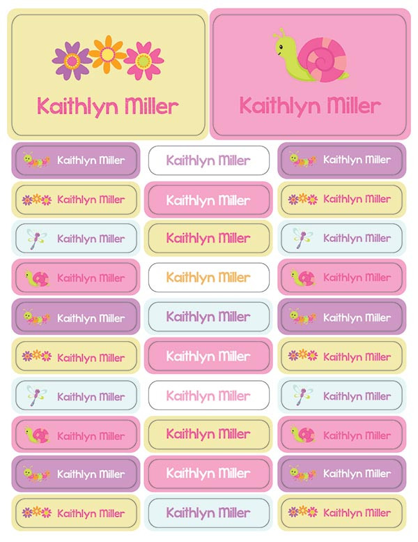 Sweet Spring Labels Rectangular Pack (Set of 128)