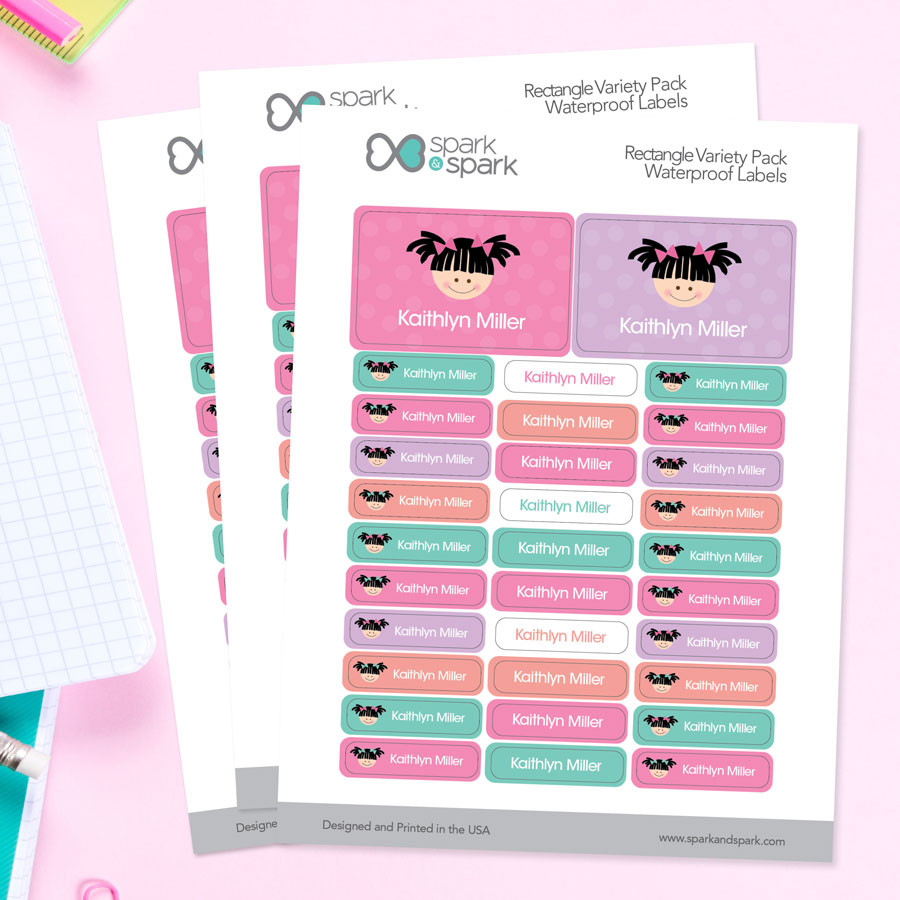 Just Like Me Waterproof Rectangular Labels for Kids (Set of 128)