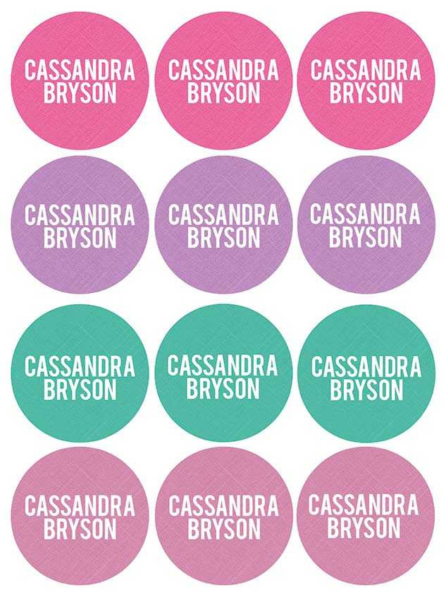 Linen Girl Shades Purple Waterproof Labels for Kids (Set of 48)
