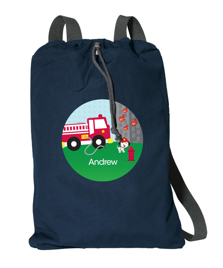 Fighting Fire Personalized Drawstring Bags