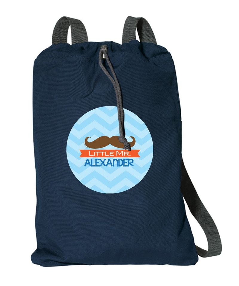 Little Mr. Mustache Personalized Bags For Kids
