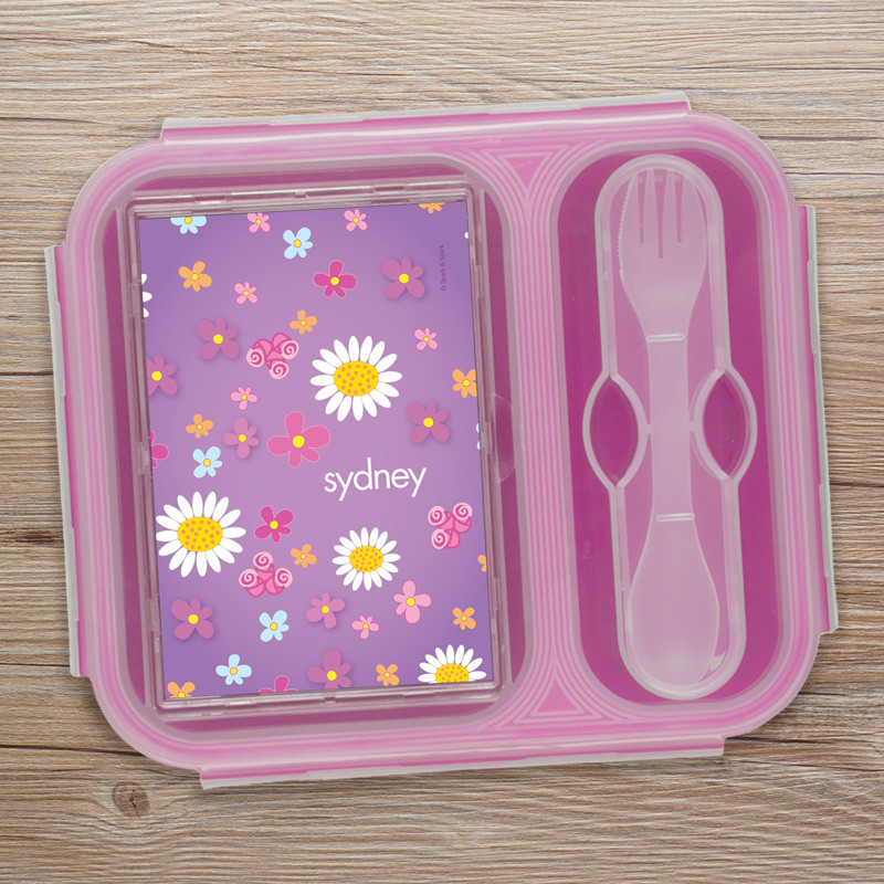 Purple Field Of Flowers Collapsible Bento Box