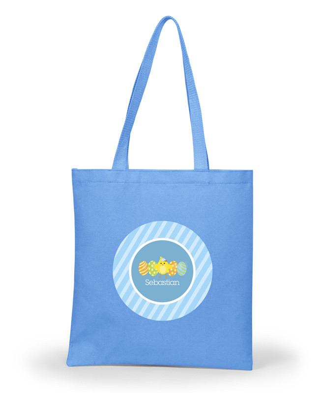 Easter Chick Blue Personalized Easter Basket