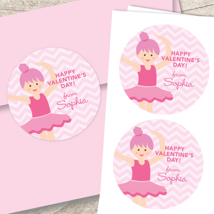 Sweet Ballerina Valentine Labels