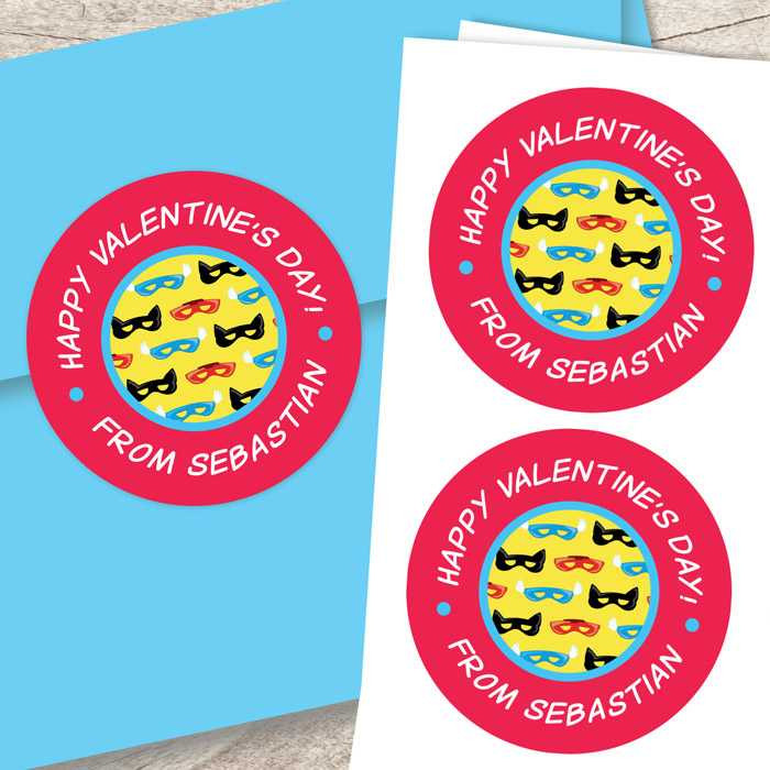 Super Hero Masks Address Labels