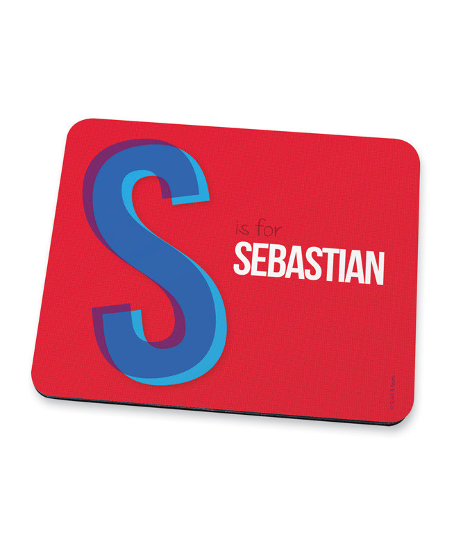 Double Initial Red Mouse Pad