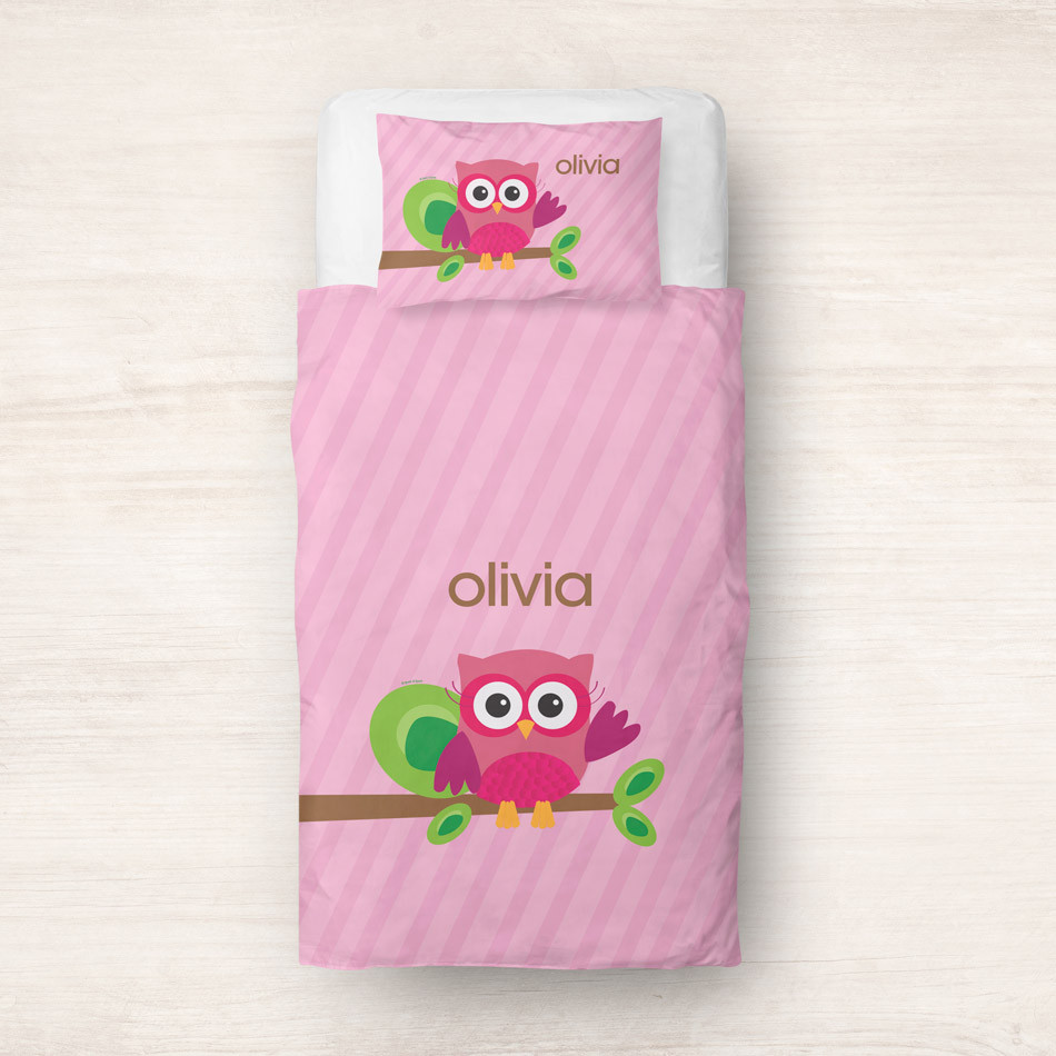 Pink Owl Be Yours Duvet Cover