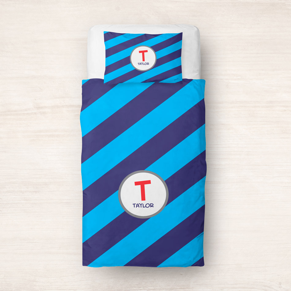 Fun initials Blue Duvet Cover