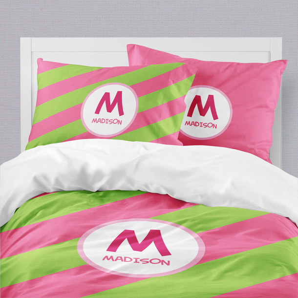 Fun initials Pink Duvet Cover