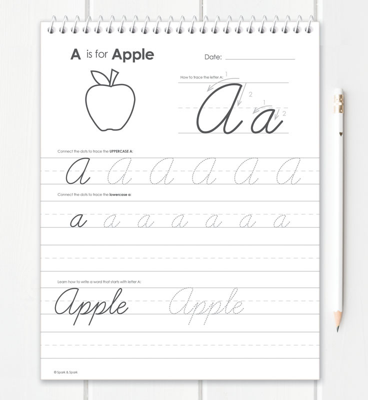 Vertical Cursive Writing Book For Girls