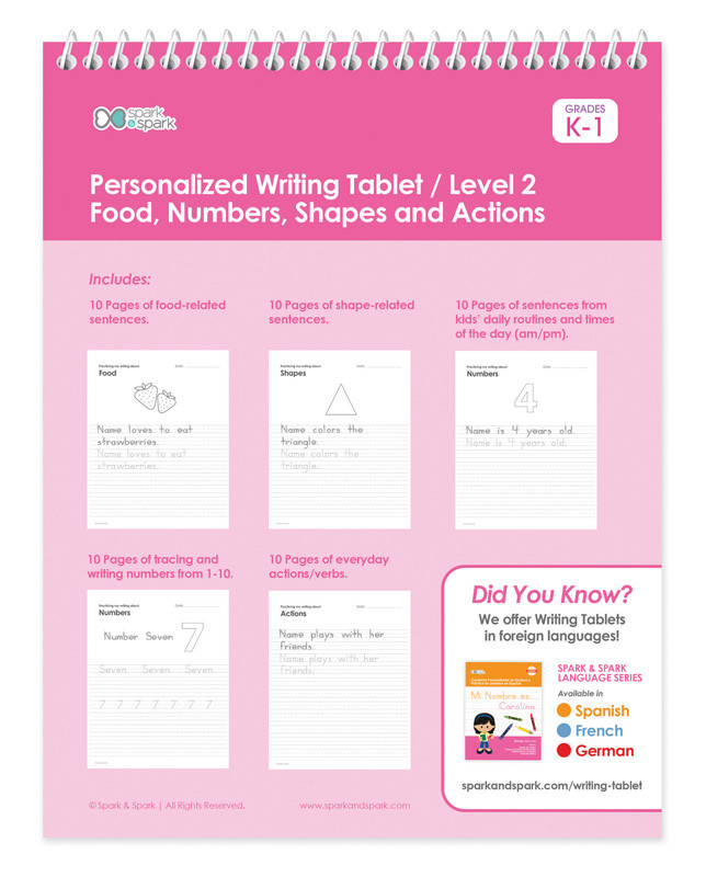 Writing Book with Phrases For Girls