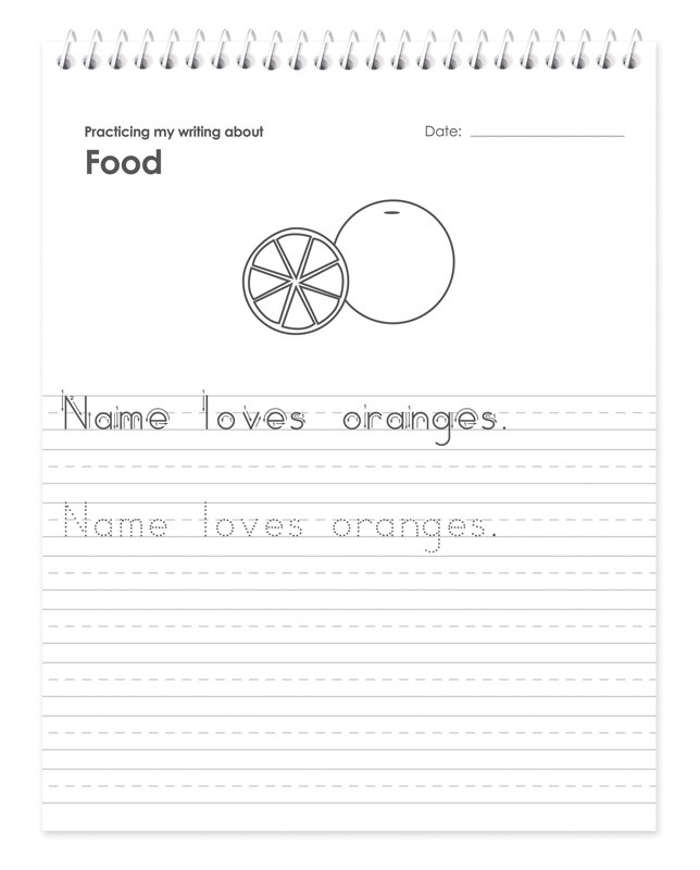 Writing Book with Phrases For Boys