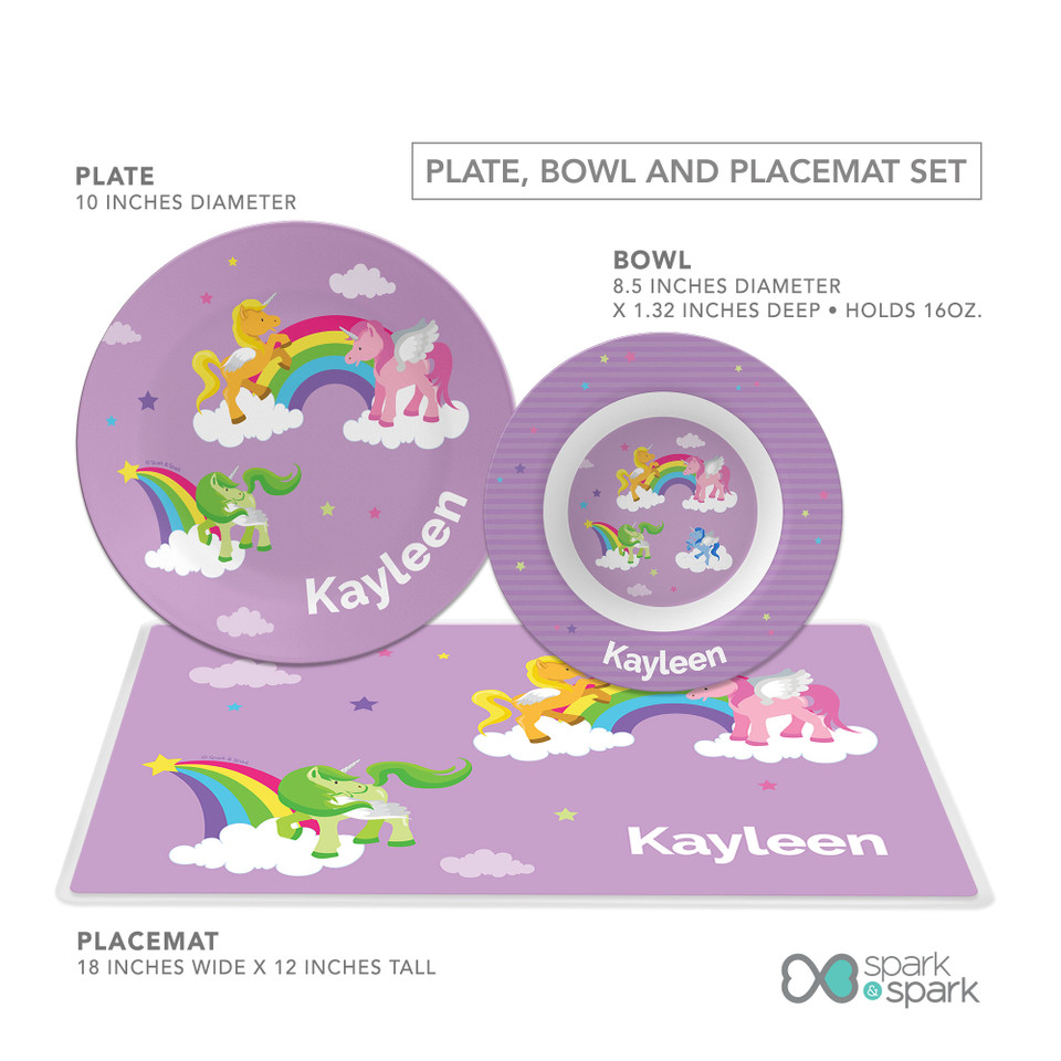 Sweet Unicorns Kids Plates