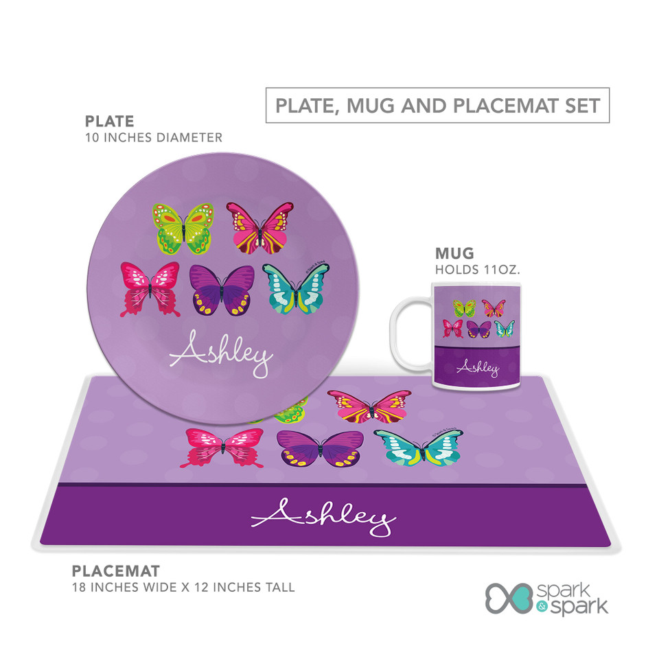 Bright Butterflies Kids Plates