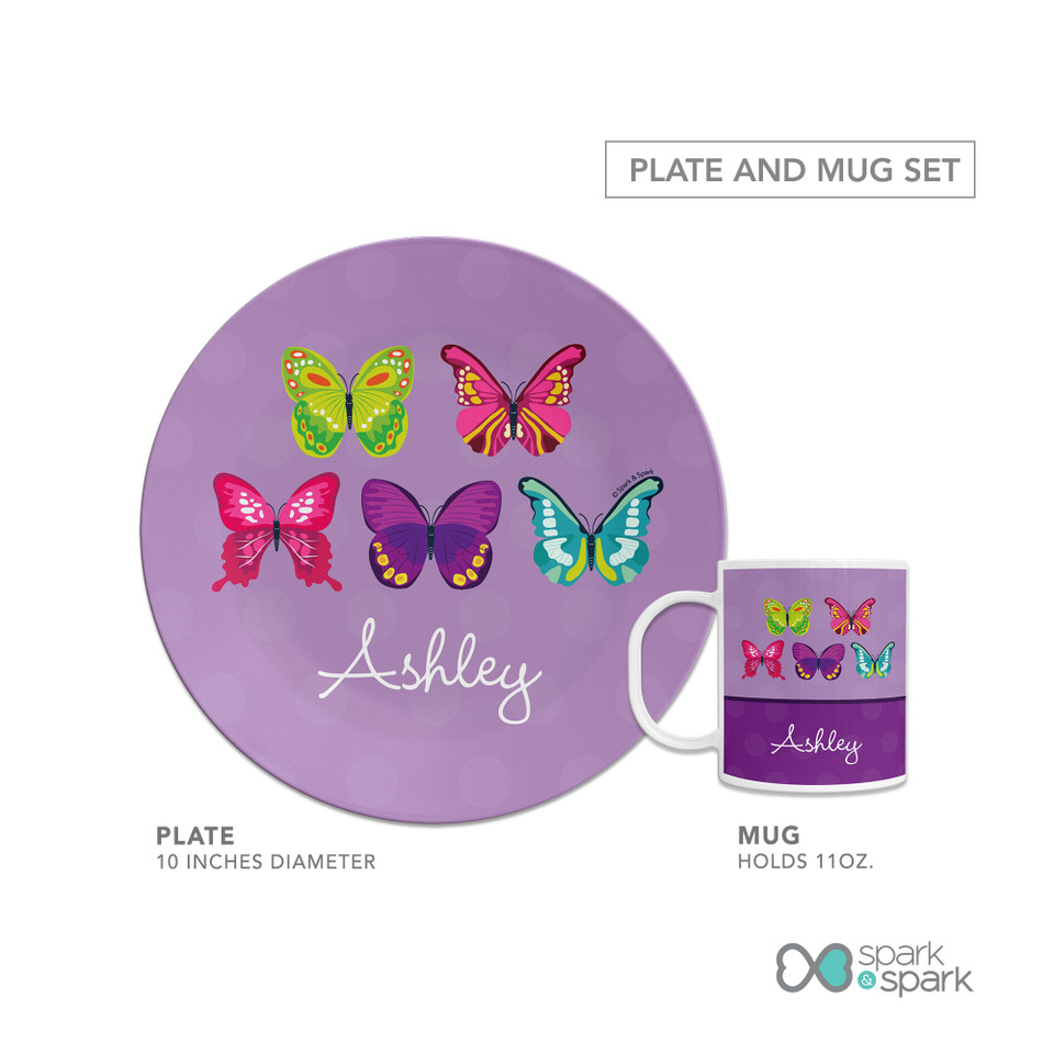 Bright Butterflies Kids Plates