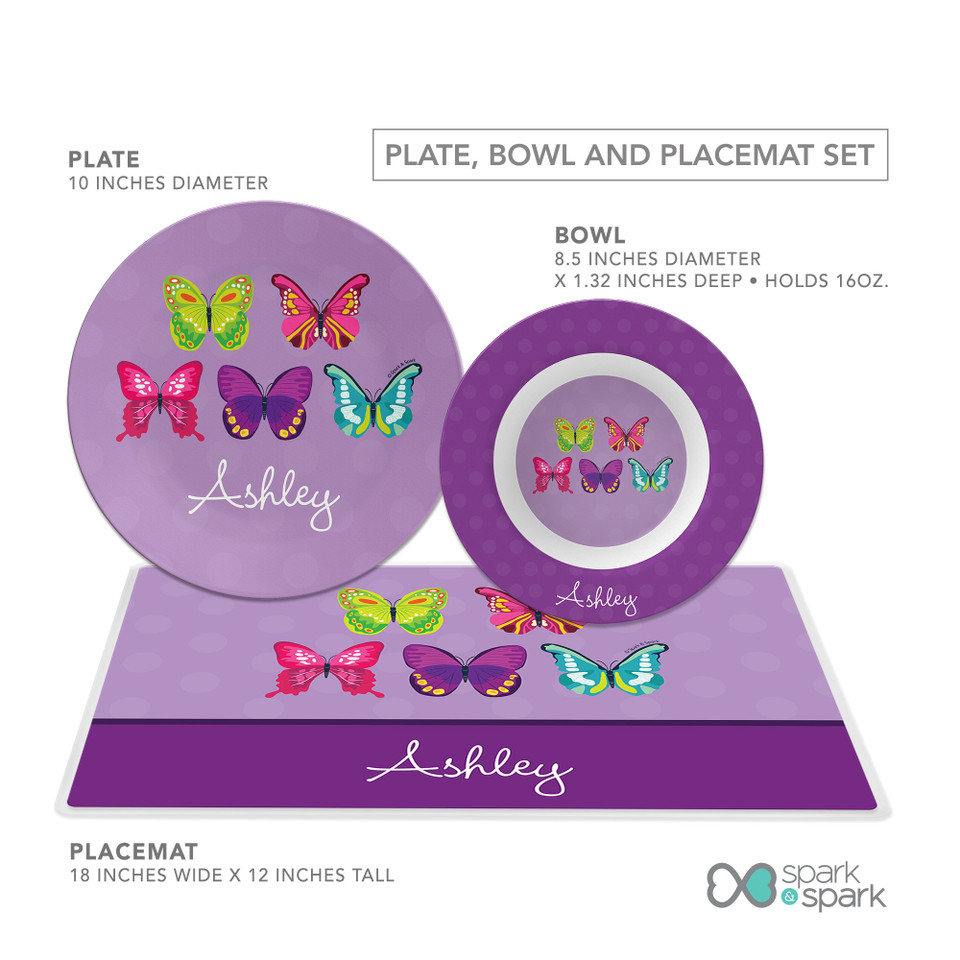 Bright Butterflies Kids Plates