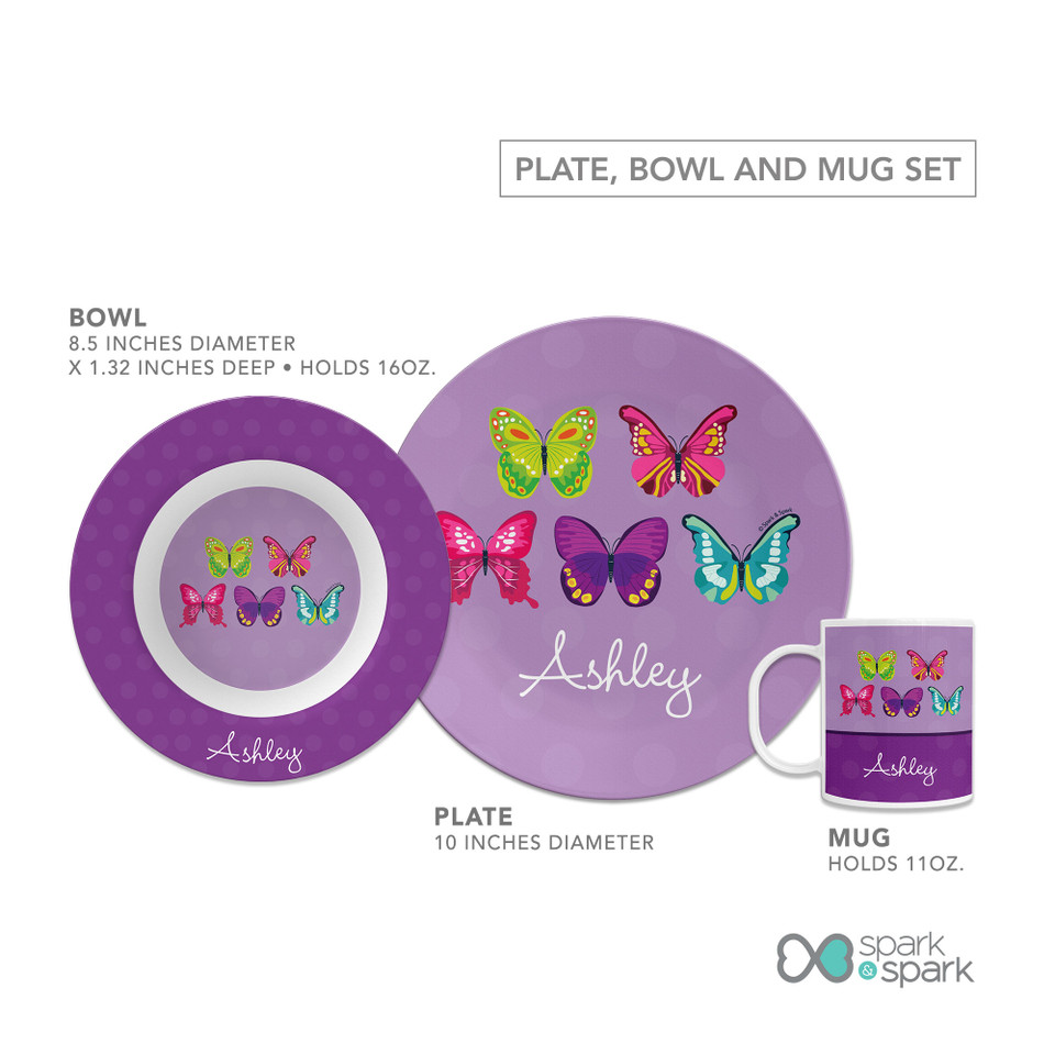 Bright Butterflies Kids Plates