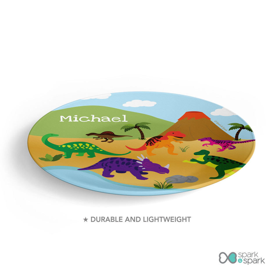 Dinosaurs in the Jungle Kids Plate