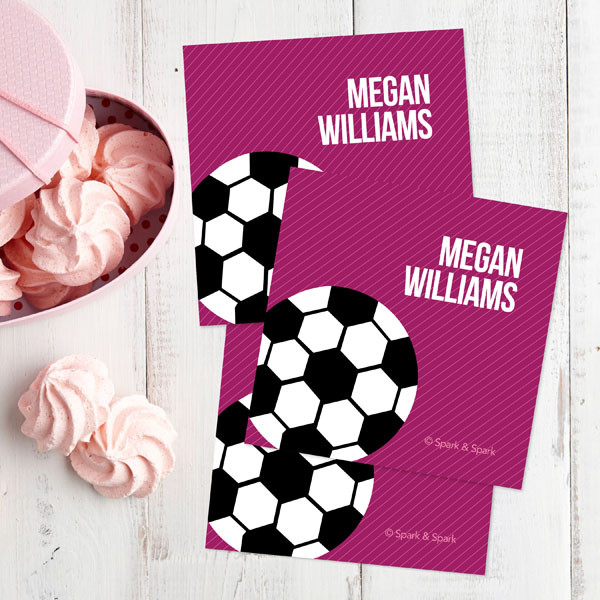 Purple Soccer Fan Gift Label Set