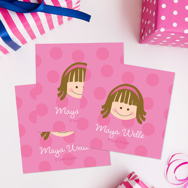 Pink Just Like Me Gift Label Set