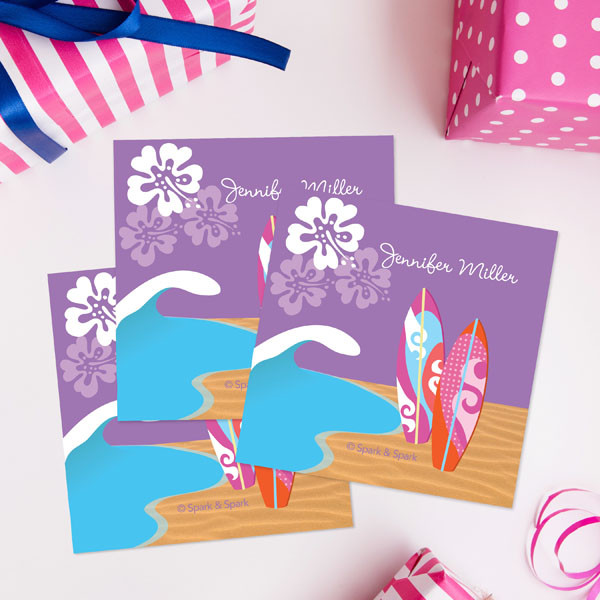 Surfing The Waves Gift Label Set