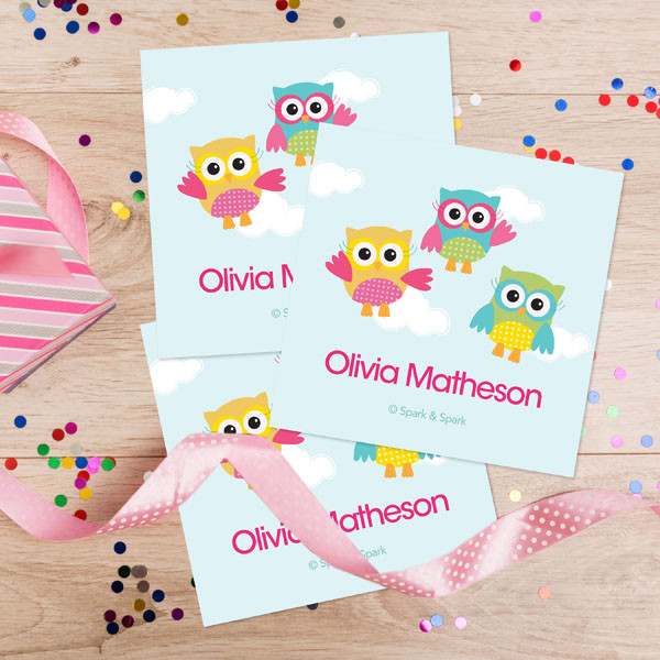 Three Owls Gift Label Set