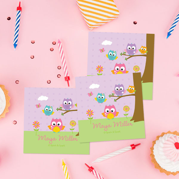 Owls On The Field Gift Label Set
