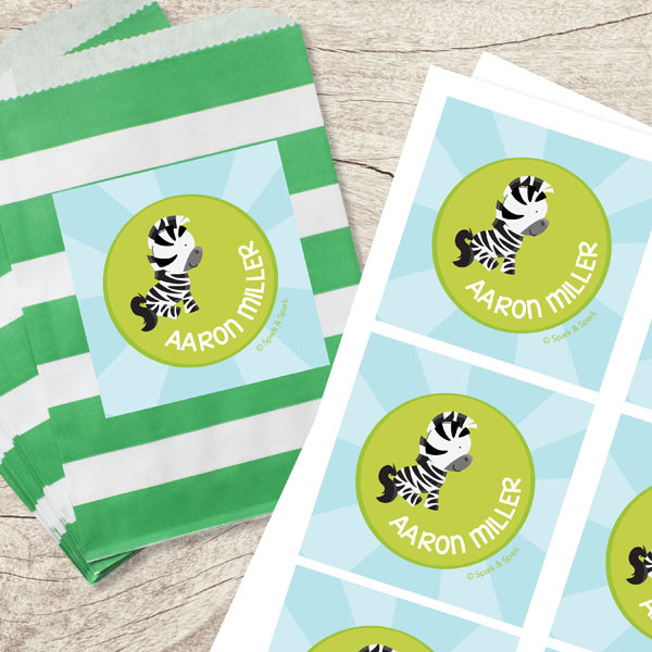 Cute Baby Zebra Gift Label Set