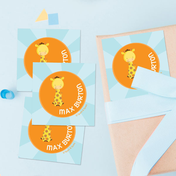 Cute Baby Giraffe Gift Label Set