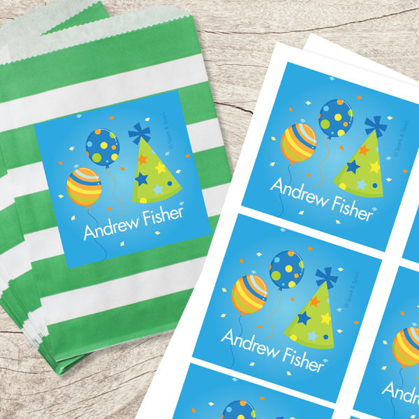 Boy Bday Cheers Gift Label Set