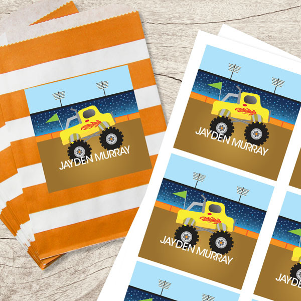 Monster Truck Gift Label Set