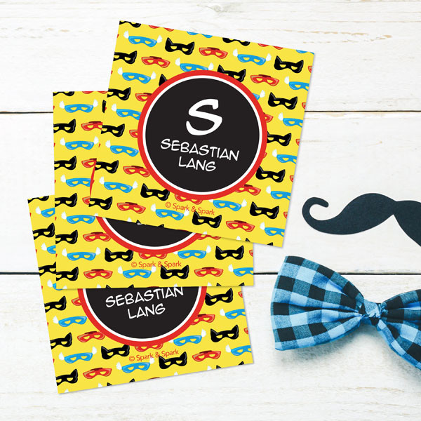 Super Hero Masks Gift Label Set