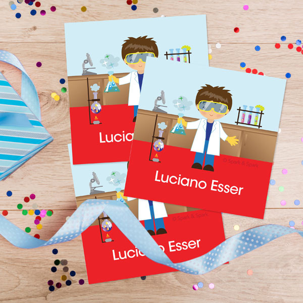 Cool Scientist Boy Gift Label Set