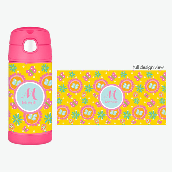Yellow flowers Pattern Thermos Bottle
