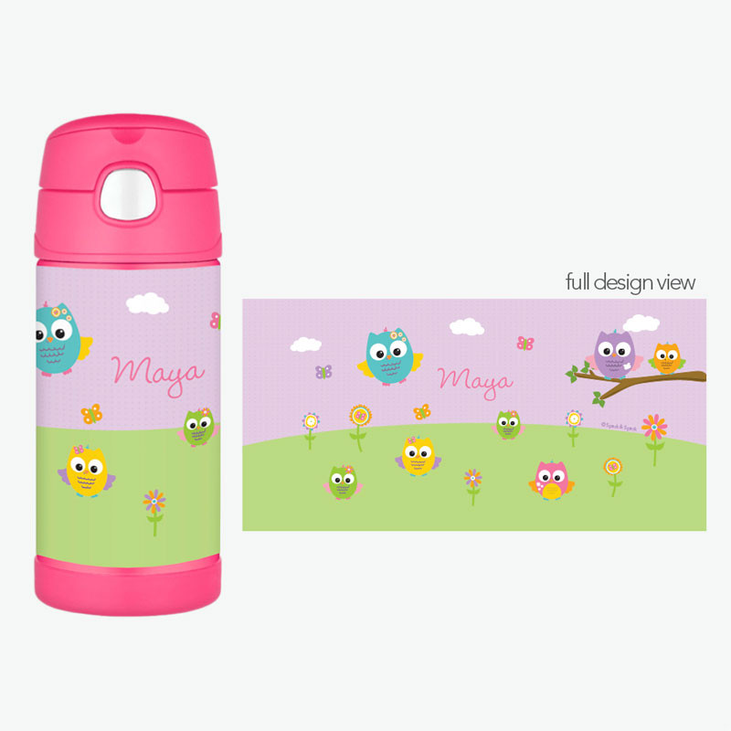 Owls on The Field Thermos Bottle