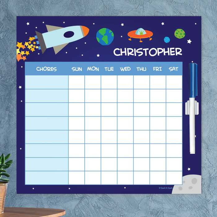 Rocket Launch Kids Chore Chart