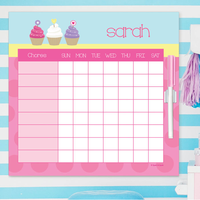 Sweet Cupcakes Editable Chore Chart