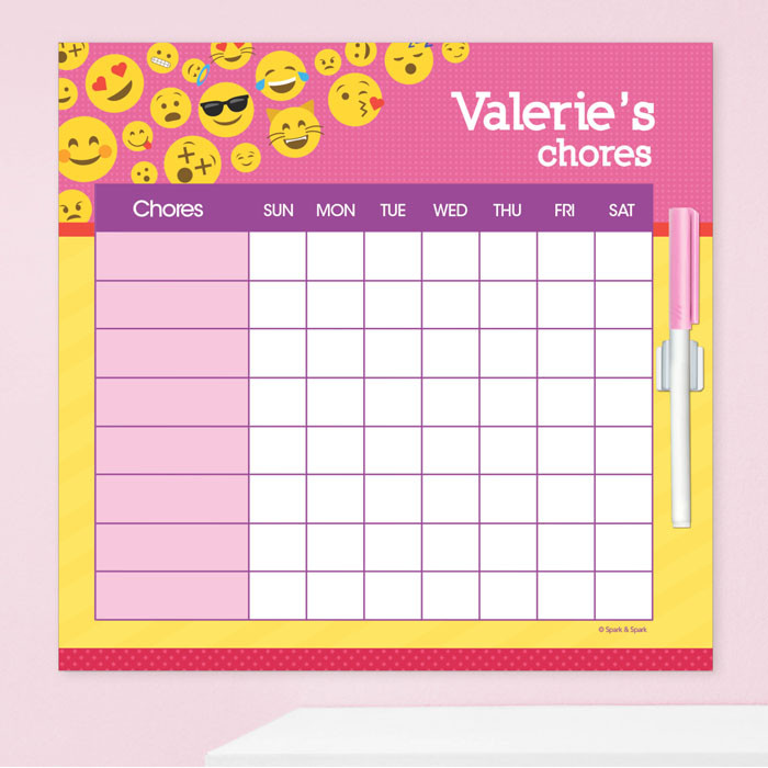 Girl Emojis Chore Schedule