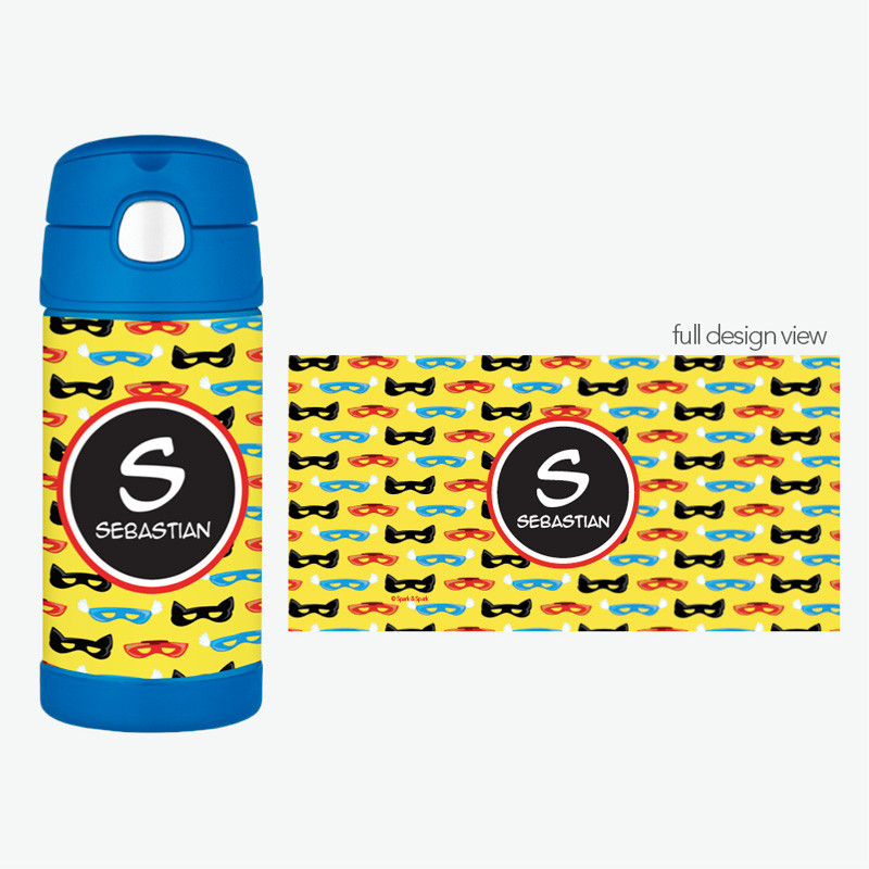 Super Hero Masks Thermos Bottle