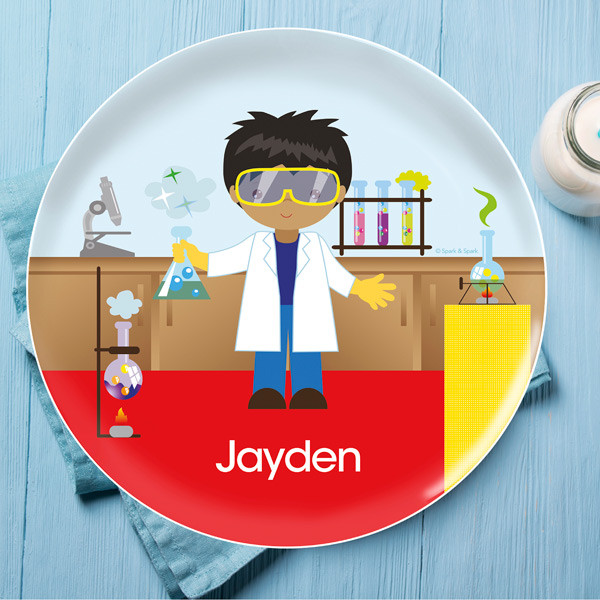 Cool Scientist Boy Kids Plate