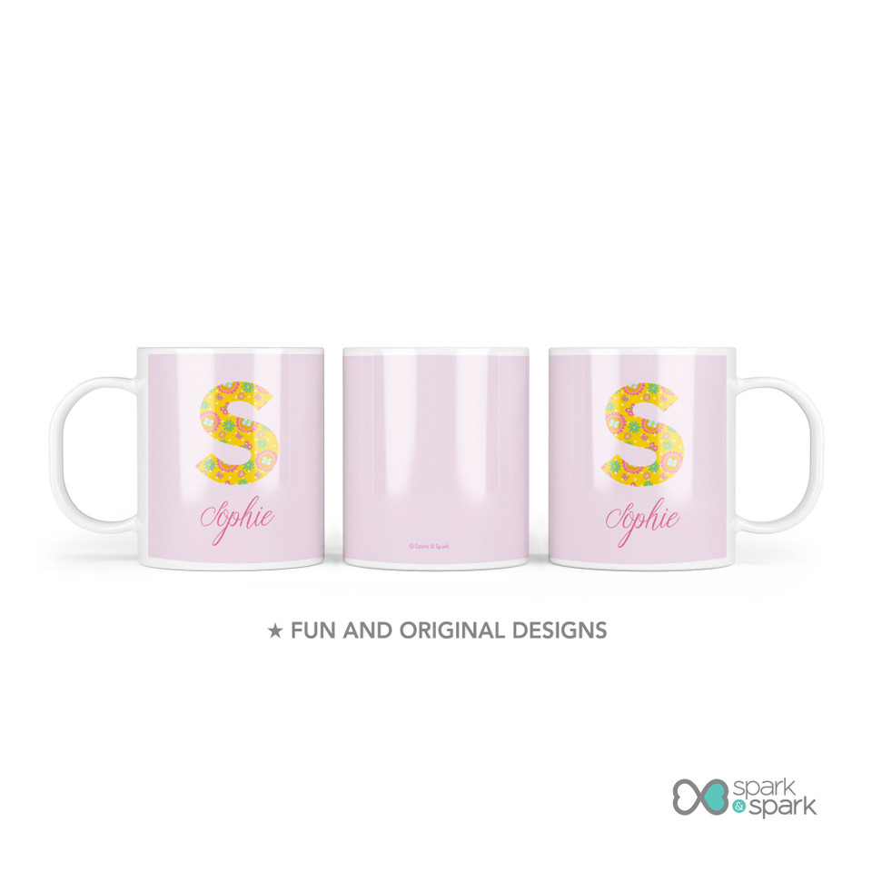 Flower Initial Kids Plates