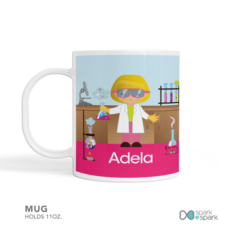 Cute Scientist Girl Kids Plates